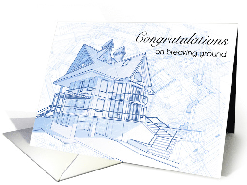 Congratulations, Blue Print, Breaking Ground card (1758768)