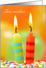 Two Wishes for Shared Birthday, Lit Candle card