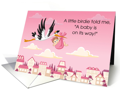Stork, Baby on the way, Congratulations Grandparents to be card
