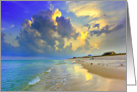 Yellow Blue and Green Florida Beach Seascape card