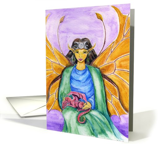 Fairy with Sleeping Baby Dragon card (644424)
