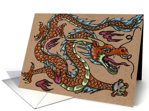 Asian Dragon, tattoo style card (644426)