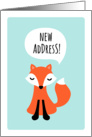 Cute fox new address moving announcement card