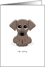 I’m sorry greeting card with cute, sad puppy dog card