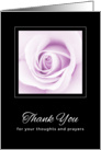Purple rose thank you for your thoughts and prayers sympathy card