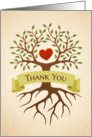 Tree and heart thank you card