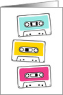 Retro music cassette tapes blank any occasion card