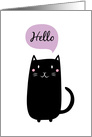 Black cat saying Hello card