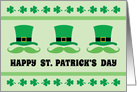 Happy St. Patrick’s day card with leprechaun hat and shamrock borders card