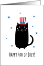 Cat wearing a patriotic hat, Happy 4th of July card