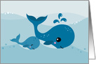 Cute whales, blank any occasion card