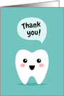 Dental thank you card with cute tooth card