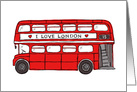 Red double decker bus any occasion card