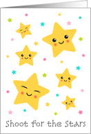 Shoot for the stars card with cute kawaii style stars card