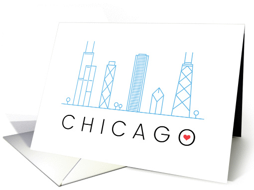 Chicago skyline greeting card - modern style card (1449866)