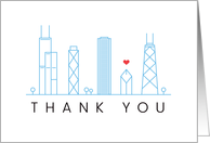 Chicago city skyline thank you card - modern and minimal design card