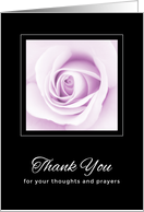 Purple rose thank you for your thoughts and prayers sympathy card