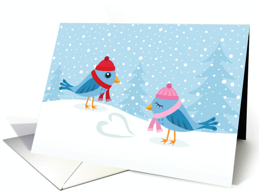 Love birds in the snow card (1452884)