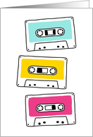 Retro music cassette tapes blank any occasion card