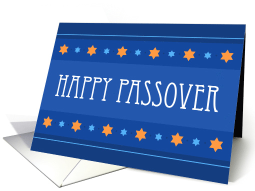 Happy passover, blue & orange greeting card with Star of... (1515408)