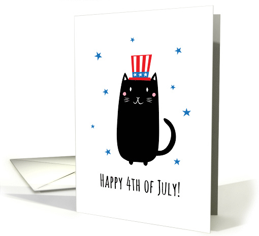 Cat wearing a patriotic hat, Happy 4th of July card (1518334)