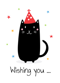 Cat birthday card,...