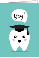 Dentist graduation congratulations - cute, kawaii tooth saying yay! card