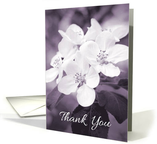 Purple apple blossom sympathy thank you card (1528692)