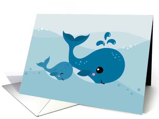 Cute whales, blank any occasion card (1538522)