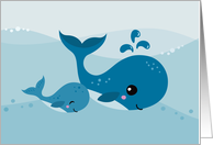 Cute whales, blank any occasion card