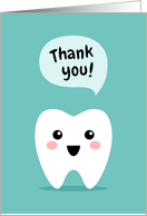 Dental thank you card with cute tooth card