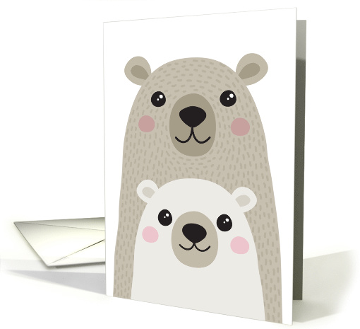 Bear with cub, cute any occasion card (1554922)
