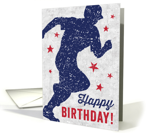 Baseball runner Happy Birthday congratulations card (1597010)