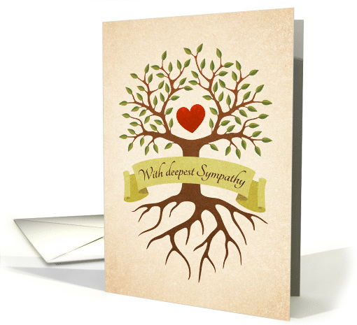 Tree with heart, bereavement sympathy card (1605636)