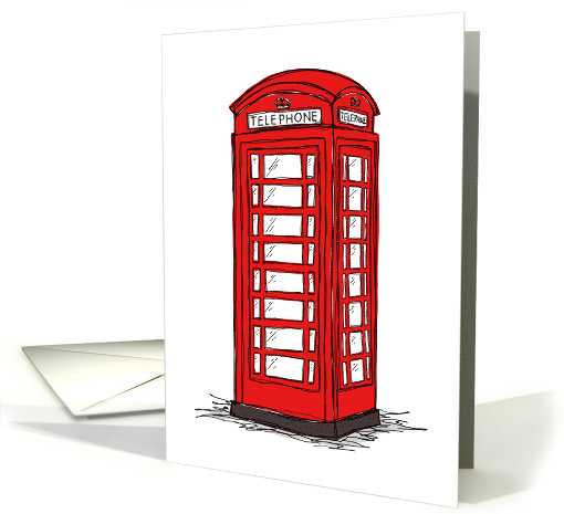 Red telephone booth any occasion card (1606626)