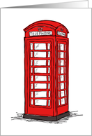 Red telephone booth any occasion card