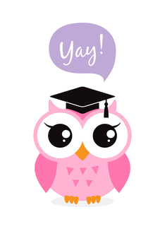 Pink owl graduation...