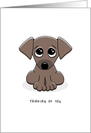 Cute puppy dog thinking of you card