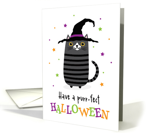 Have a purr-fect Halloween card with a cute cat wearing a... (1696772)