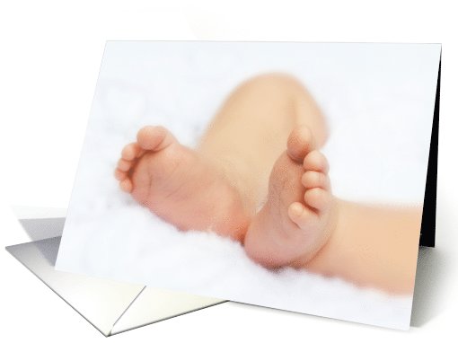 Congratulations on New Baby, Baby feet on soft blanket card (649760)