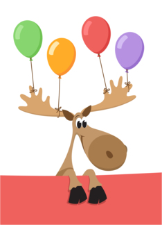 Happy cartoon moose...