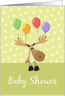 Baby Shower Invitation, Cute cartoon moose card