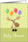 Baby Shower Invitation, Cute cartoon moose card