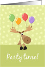 Birthday Party Invitation, Cute cartoon moose card