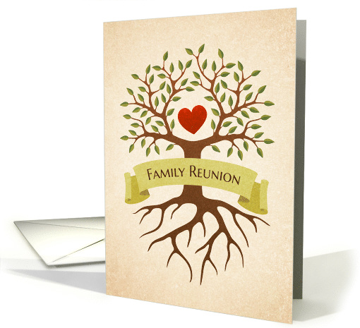 Family tree family reunion invitation card (656393)