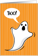 Halloween, little ghost saying Boo! card