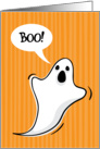 Halloween, little ghost saying Boo! card