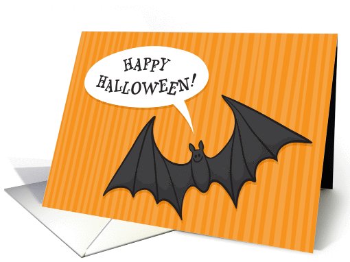 Happy Halloween - Little cartoon bat card (669804)