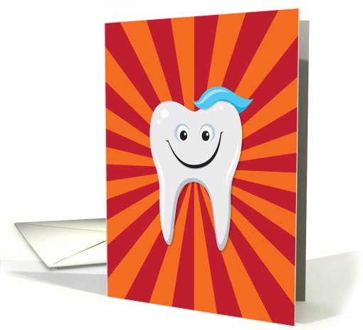 Thank you dentist, cute cartoon tooth card (670046)