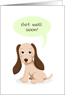 Get well soon - Cute puppy dog cartoon card